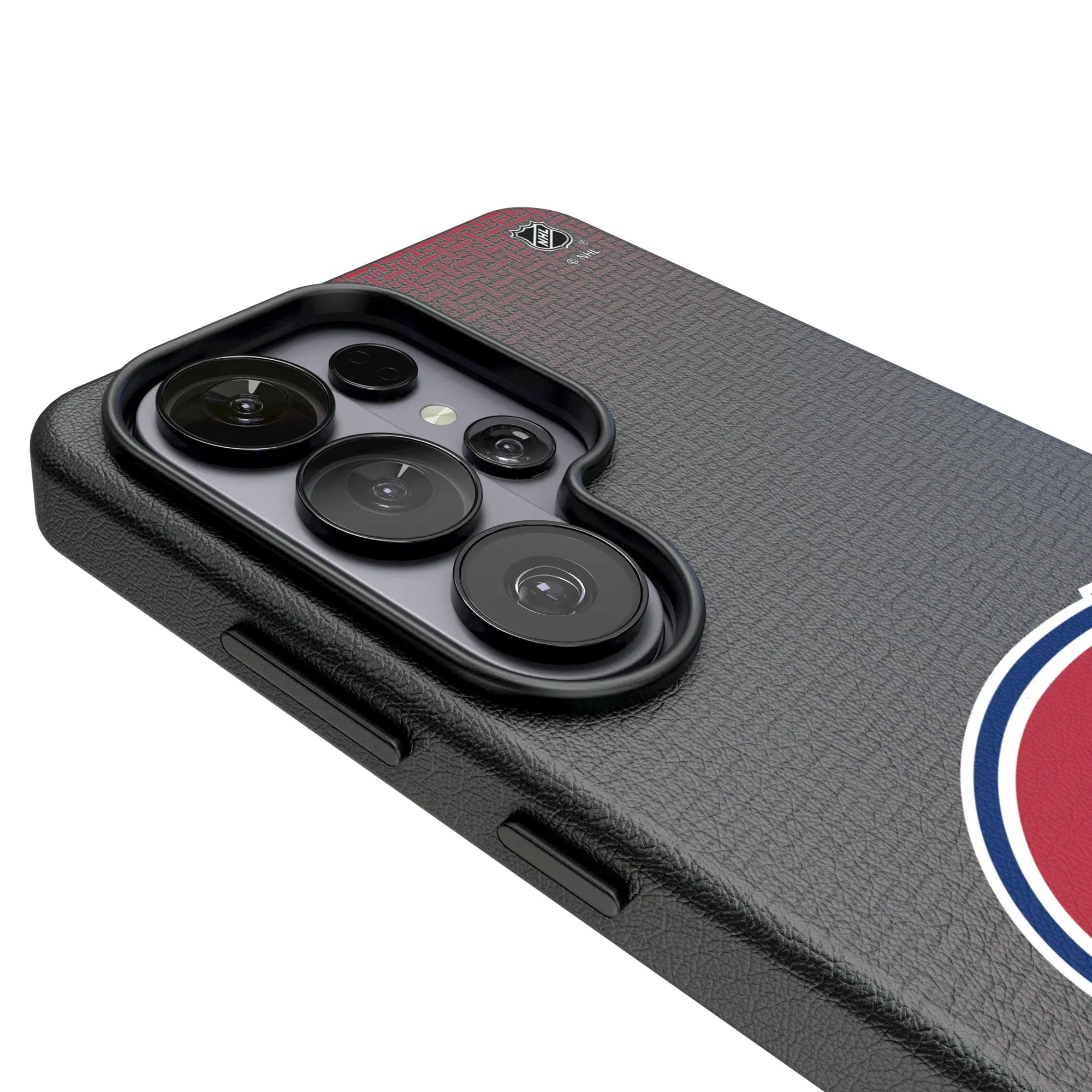 Alt View 2. Keyscaper - Montreal Canadiens Linen Galaxy Magnetic Bump Case - S25 Ultra - Black.