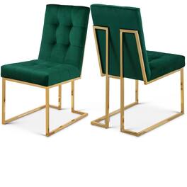 Meridian Furniture - Pierre Velvet Dining Chair, Set of 2 - Green