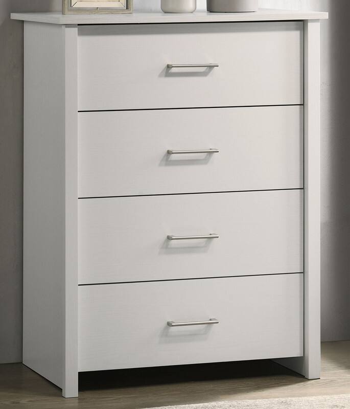 Angle. Forest'nSky - White Wood 4 drawer 32 in. Wide Chest of Drawers for Living Room - White.