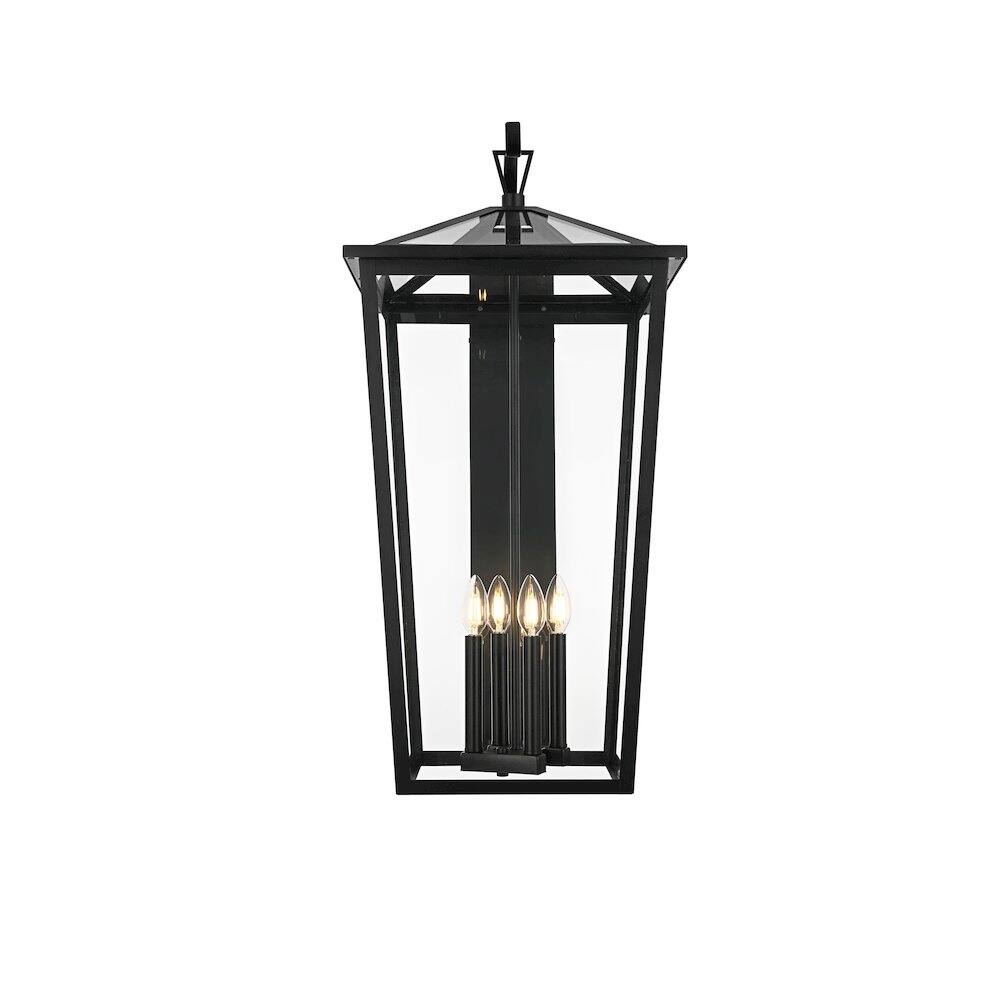 Back. Elegant Lighting - Frankford 16 Inch Outdoor Wall Sconce In Black - Black.