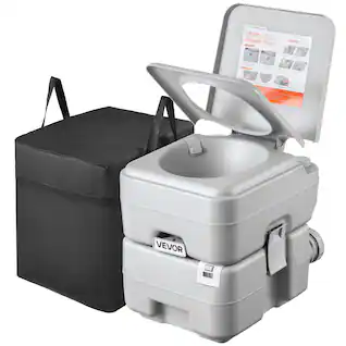 VEVOR - Portable Toilet, 5.3 Gallon Detachable Waste Tank, 120 Flushes, Camping Toilet for Adults, Outdoor Travel Potty - Gray