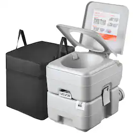 VEVOR - Portable Toilet, 5.3 Gallon Detachable Waste Tank, 120 Flushes, Camping Toilet for Adults, Outdoor Travel Potty - Gray