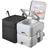 VEVOR - Portable Toilet, 5.3 Gallon Detachable Waste Tank, 120 Flushes, Camping Toilet for Adults, Outdoor Travel Potty - Gray