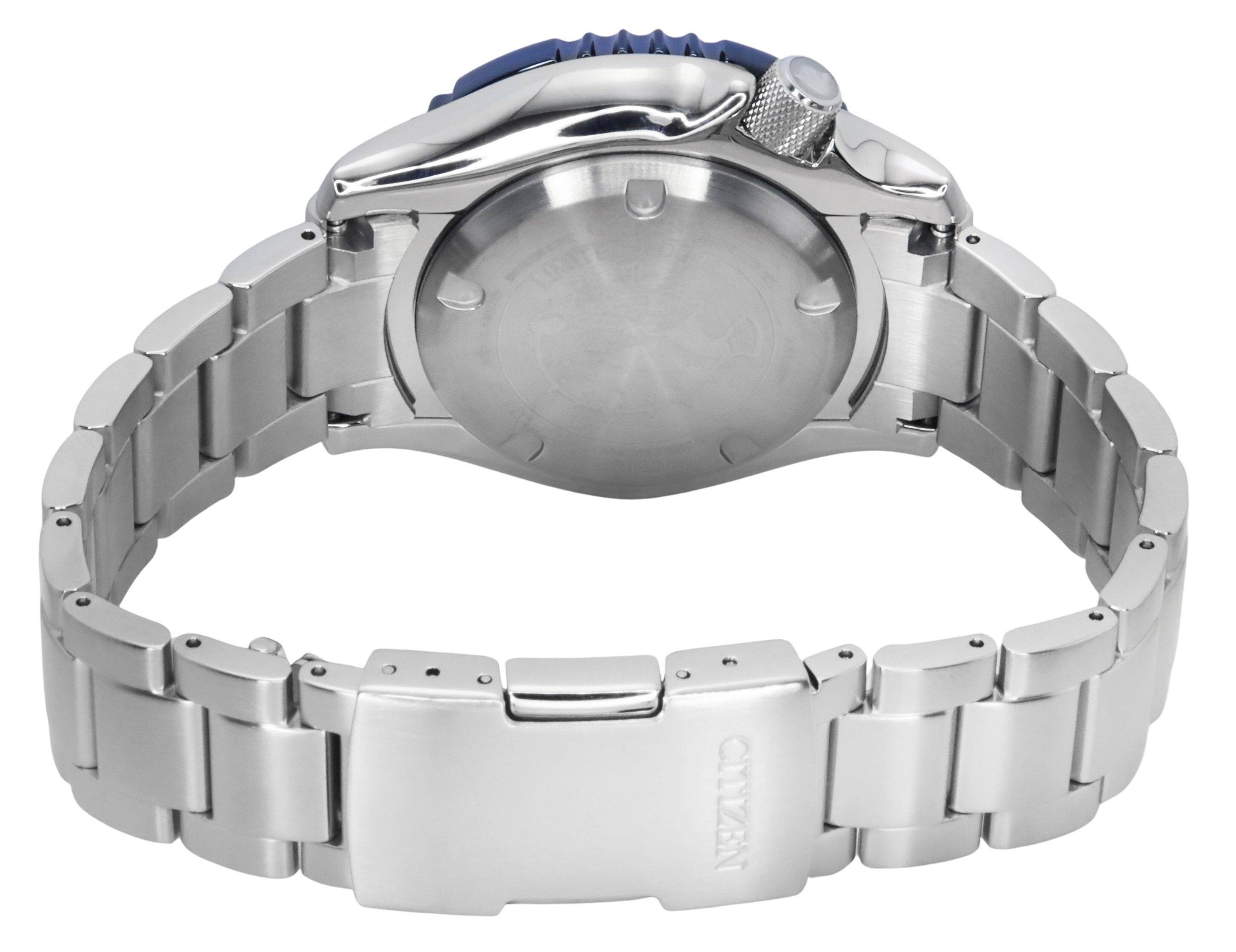 Back. Citizen - Promaster Stainless Steel Blue Dial Automatic Diver's NY0166-60L 200M Men's Watch - Blue.