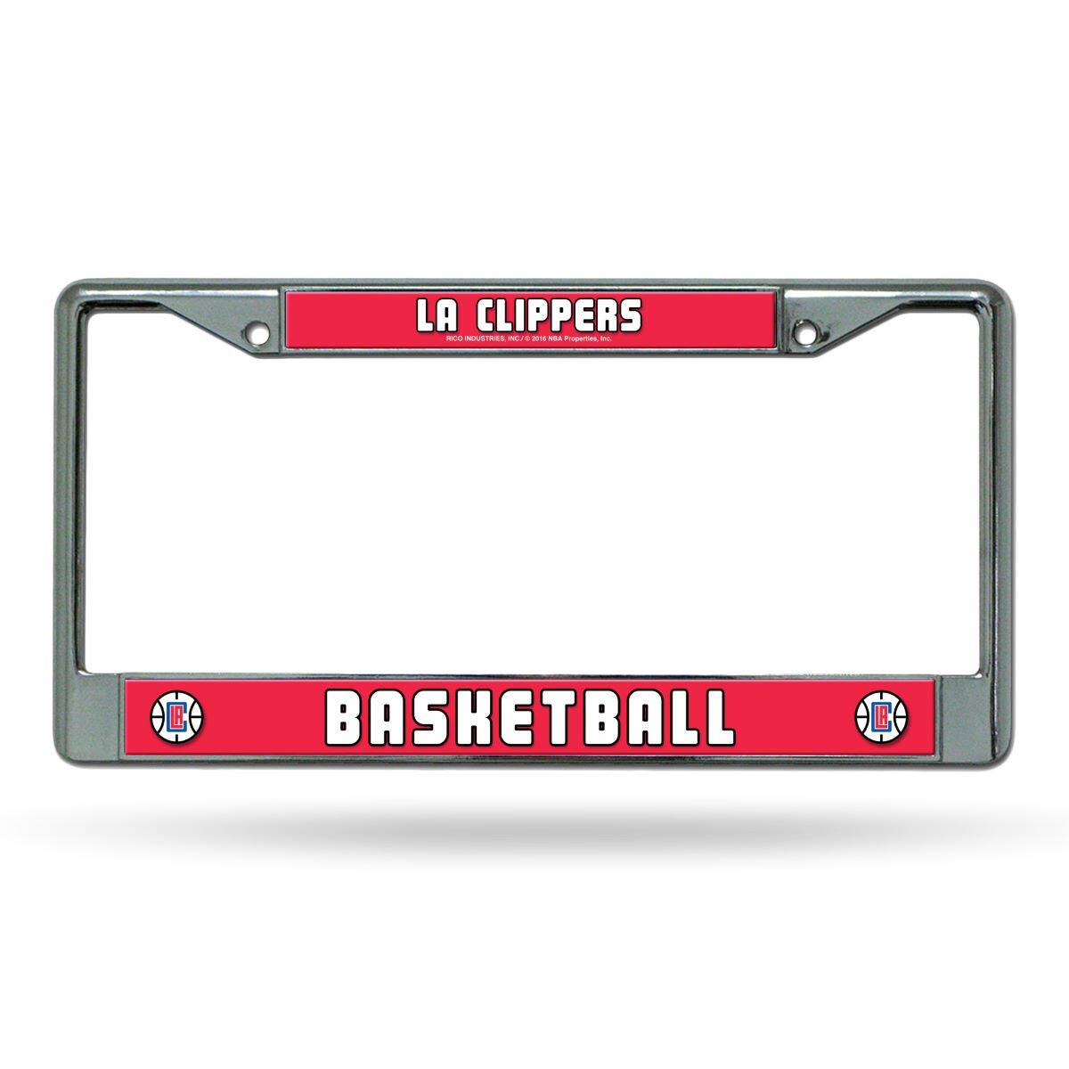 Los Angeles Clippers - 12" x 6" Standard Size - Chrome Metal License Plate Frame