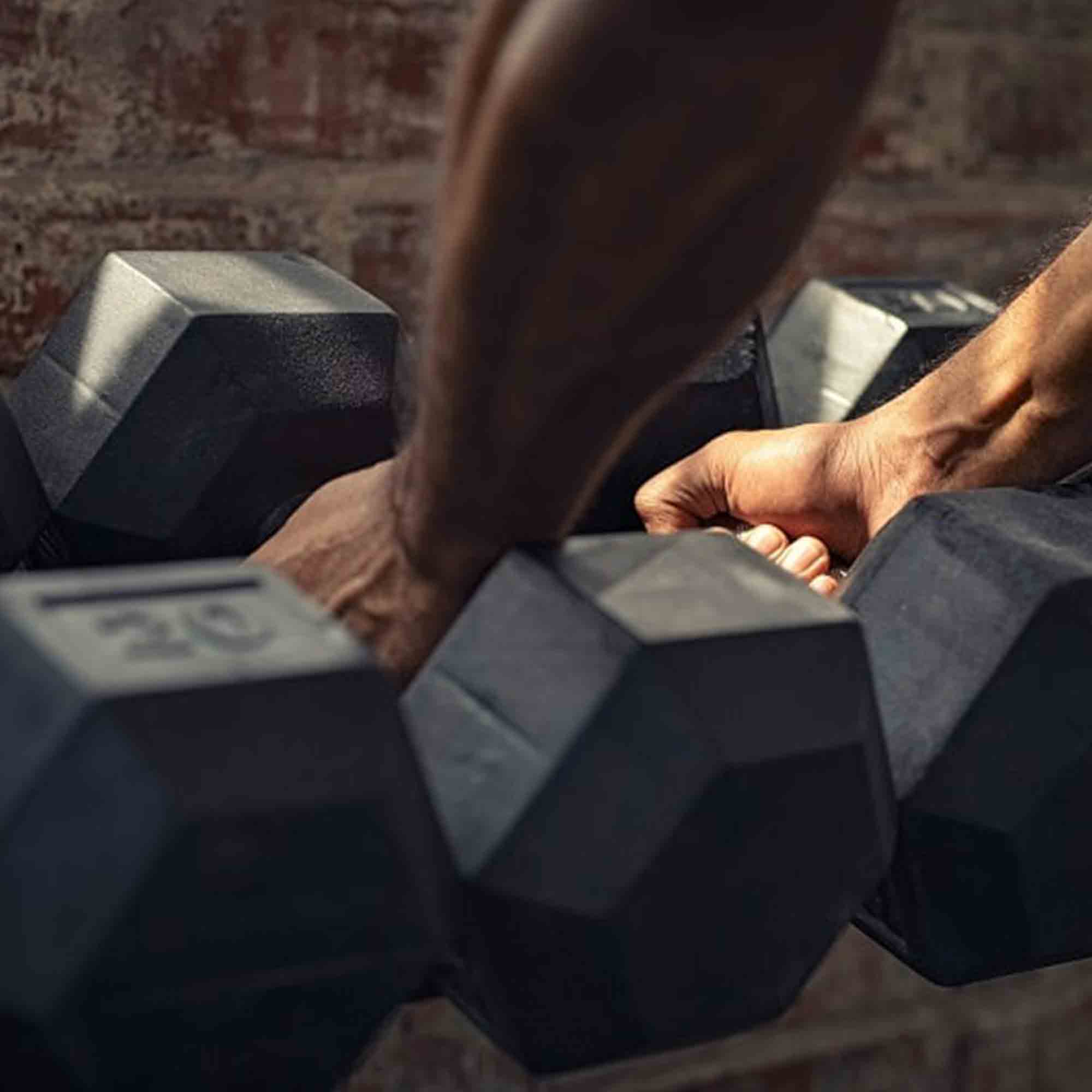 Alt View 1. Signature Fitness - Signature Fitness Hex Dumbbells Strength Training Workout Equipment Set, 20 lbs - Black.