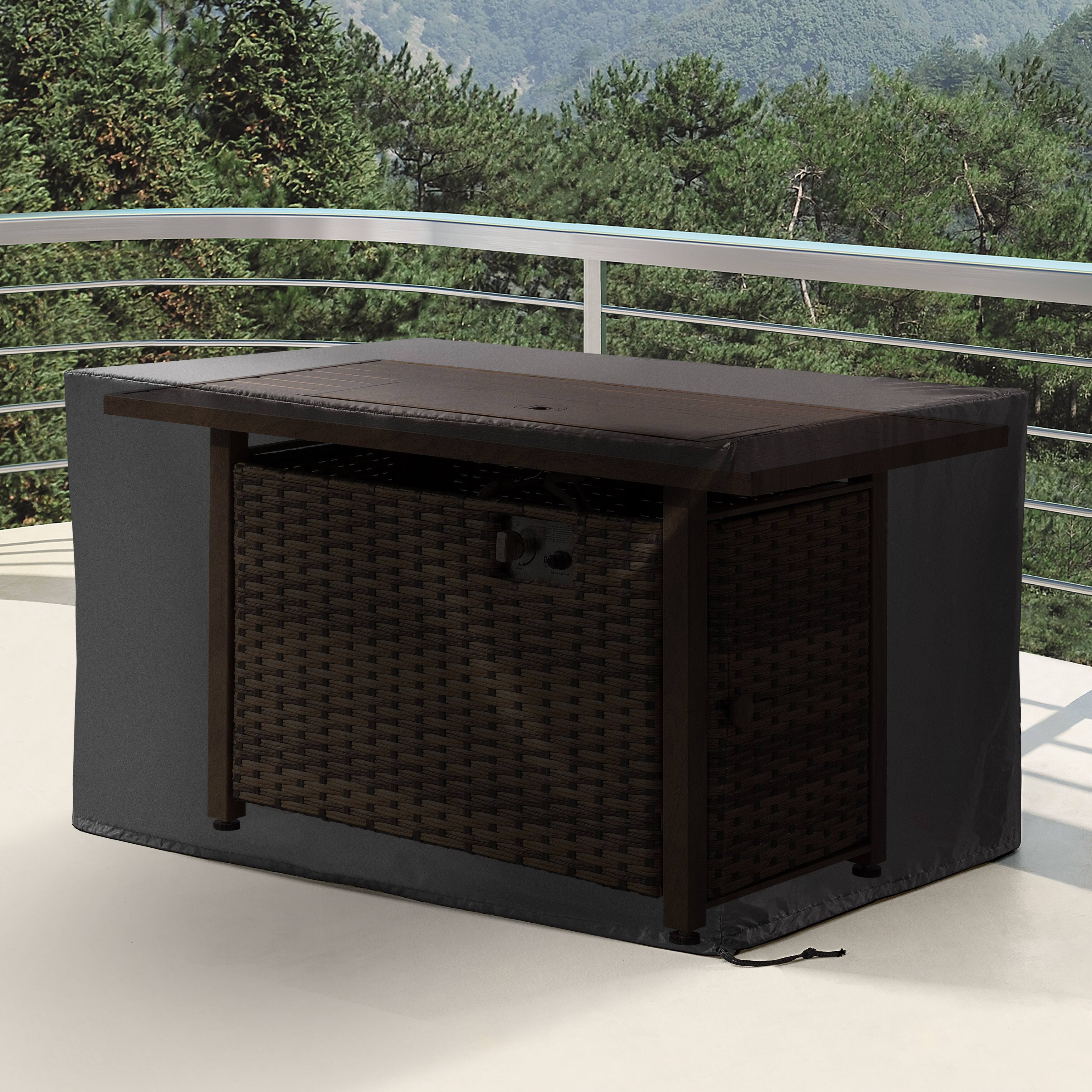 Alt View 6. Nuu Garden - Outdoor Fire Pit Cover, Water-Resistant Oxford Fire Pit Table Cover - black.