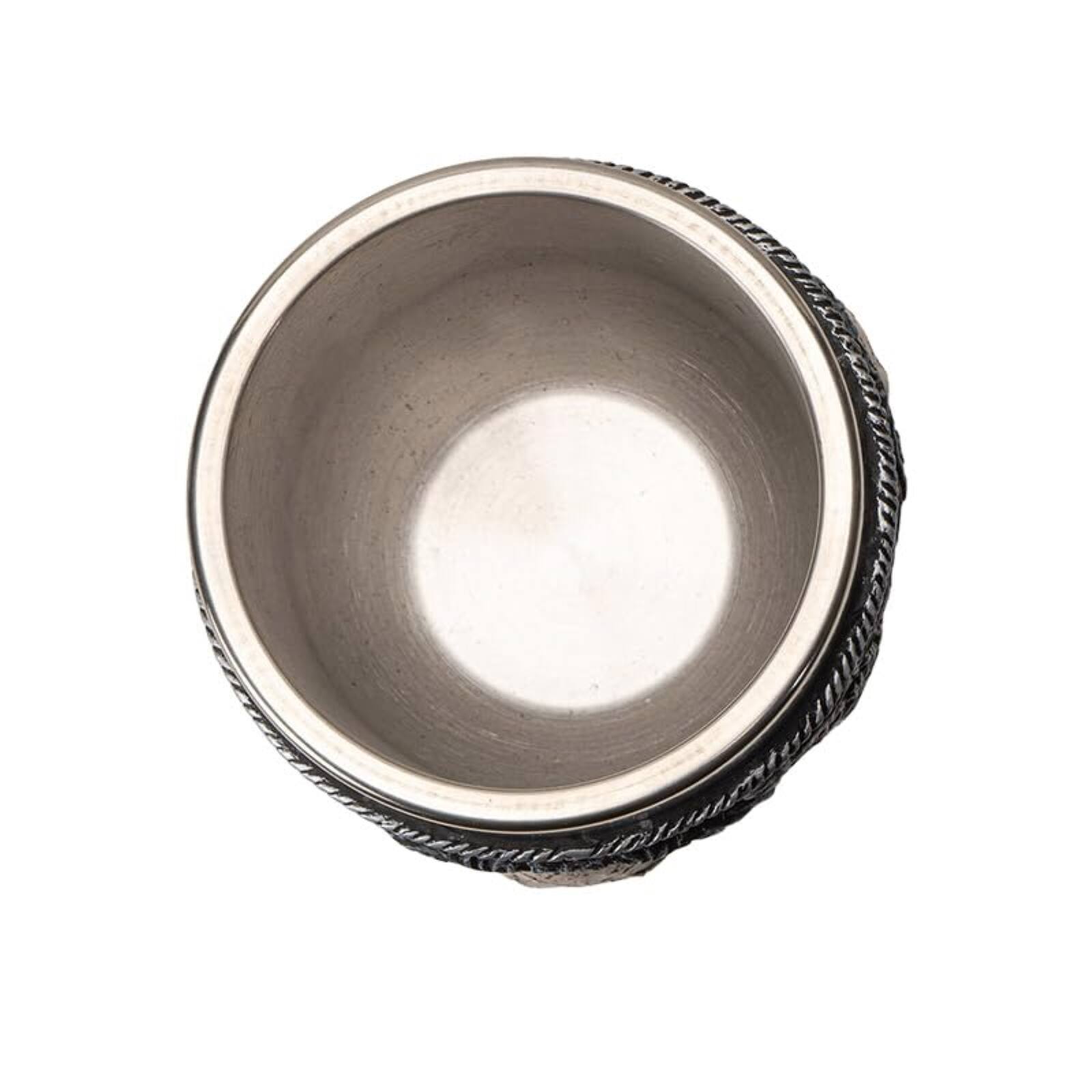 Left. Pacific Trading - Raven Skull Wine Goblet Chalice Cup Resin Body Stainless Steel Cup 8 ounce - Multicolor.