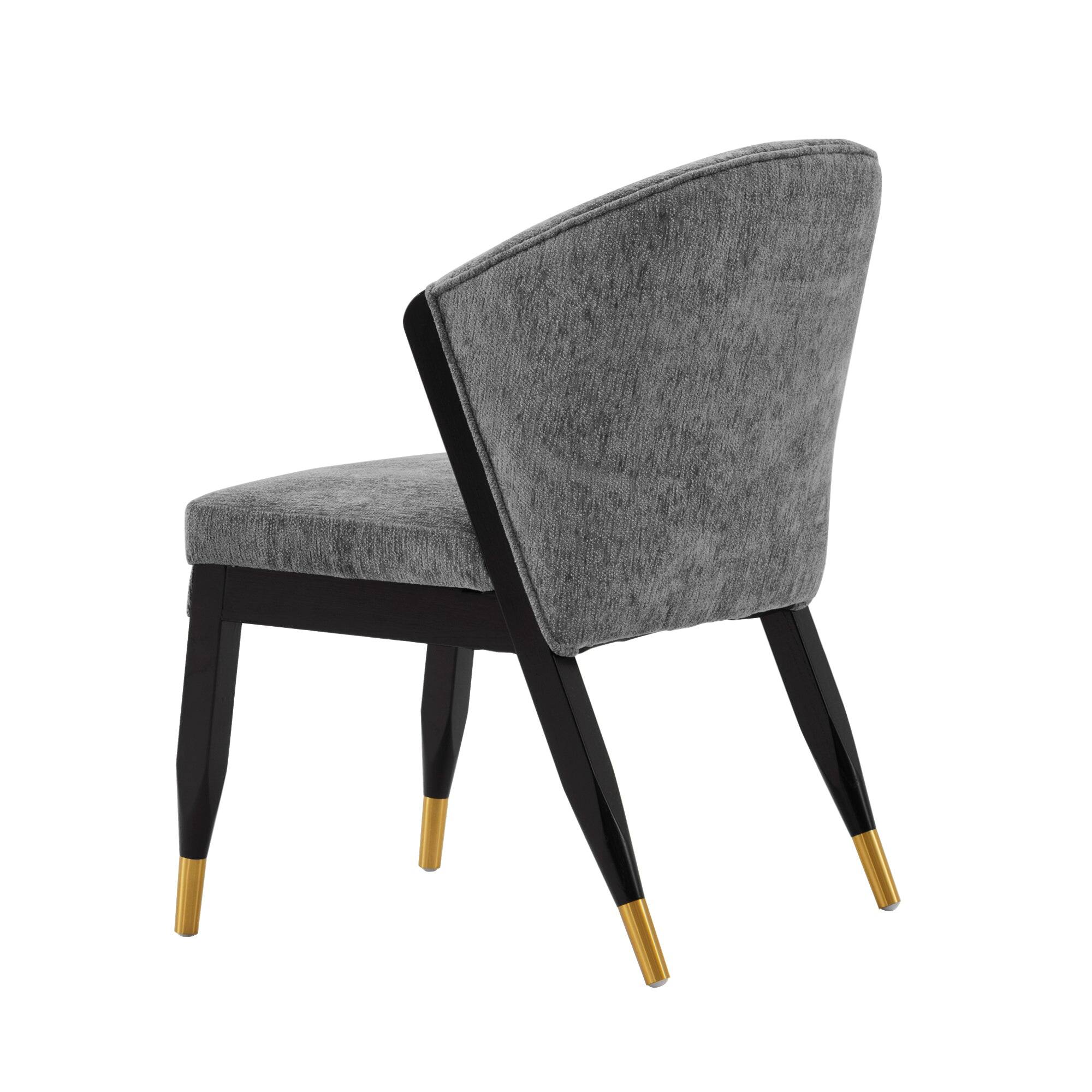 Alt View 3. Manhattan Comfort - Ola Modern Wood Chenille Dining Chair - Set of 2 - Gray.