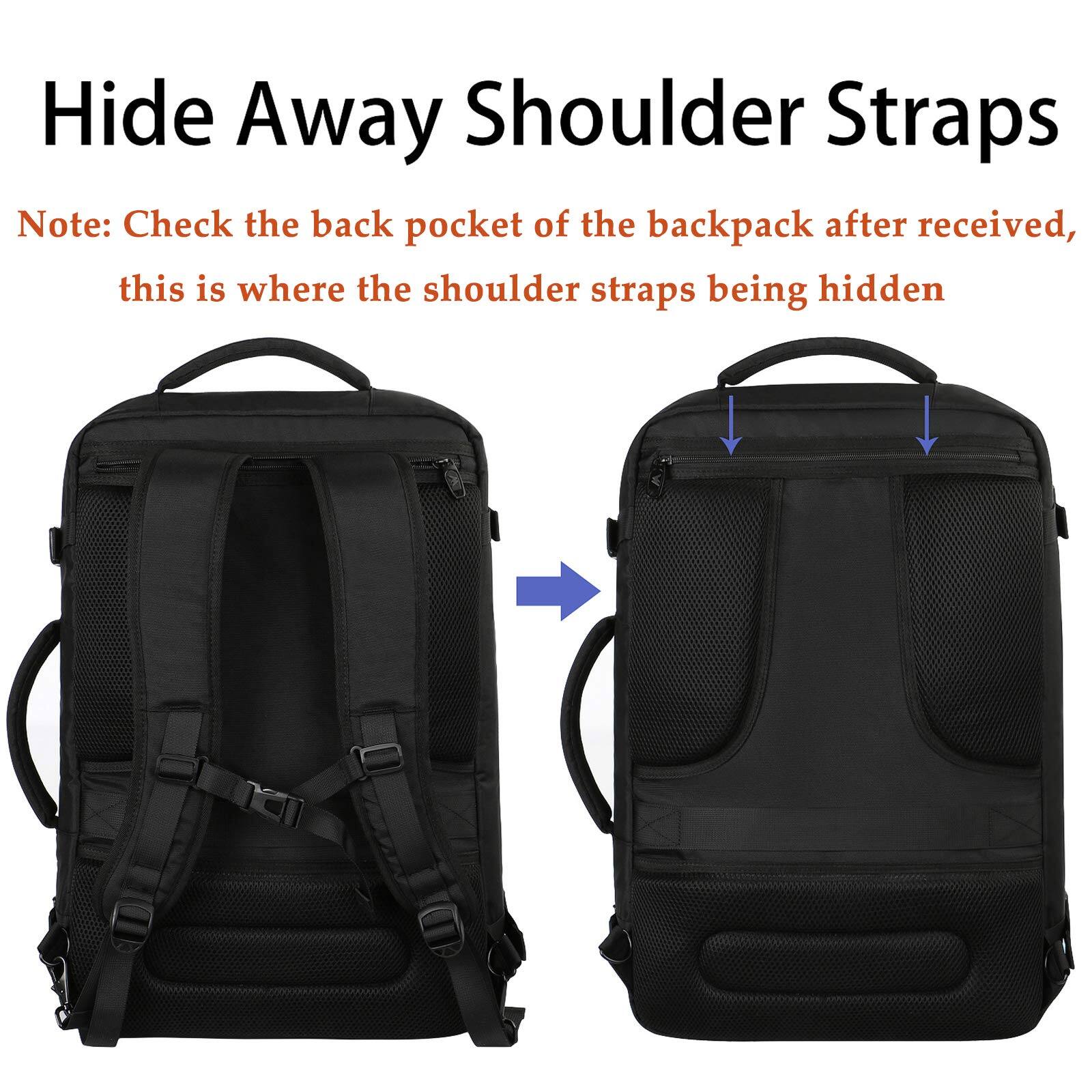 Alt View 2. Stamp n Camp - Mens Travel Backpack  27l Lightweight Carry On For Women Expandable Business Backpacks Waterproof Hiking Daypack - Black-Large.