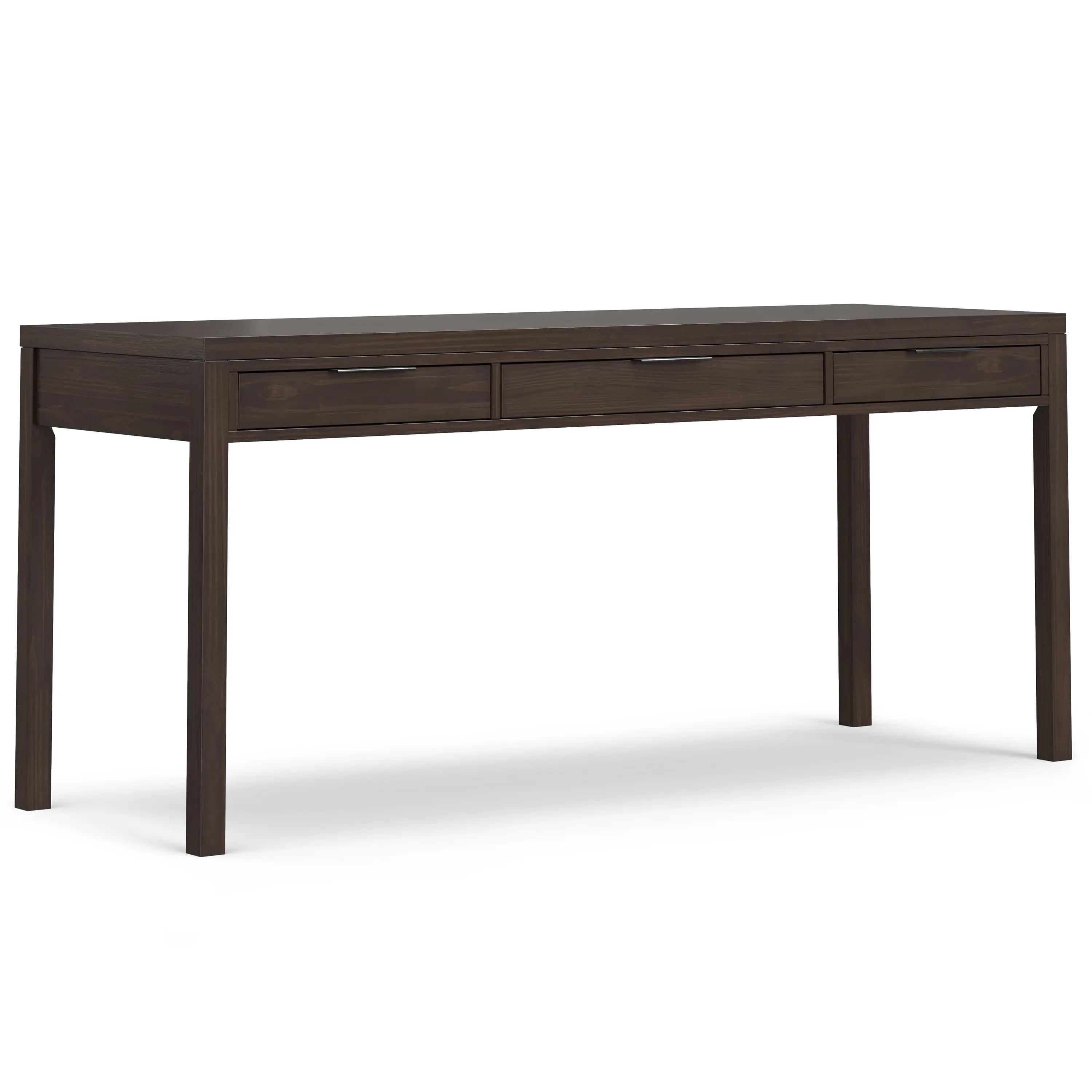 Simpli Home - Hollander SOLID WOOD Contemporary Modern 72 inch Wide Wide Desk - Warm Walnut Brown