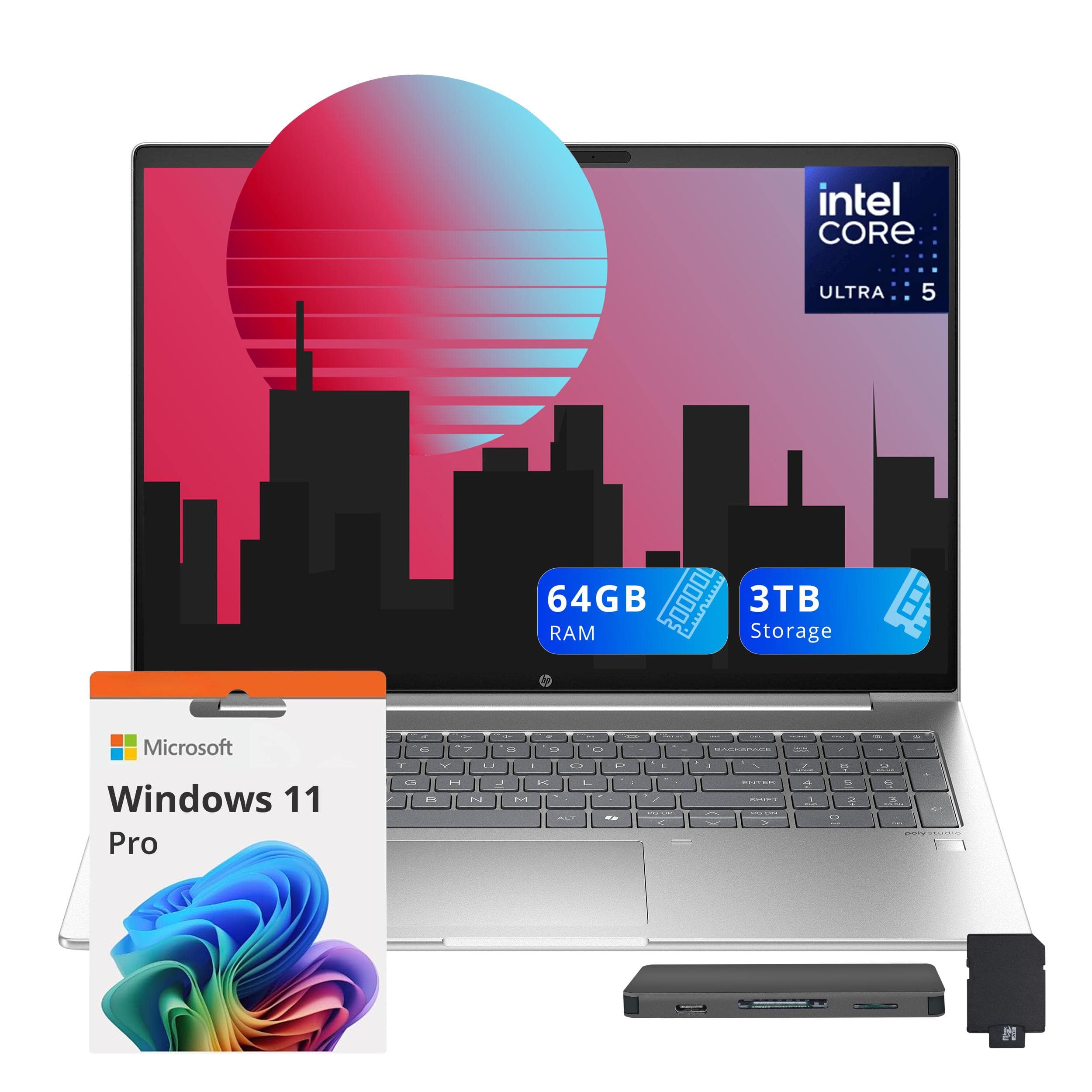 HP - ProBook 460 G11 16" WLED Business Laptop,Intel Core Ultra 5 125U,64GB DDR5 RAM,2TB SSD+1TB Dock Set,Win 11 - Silver