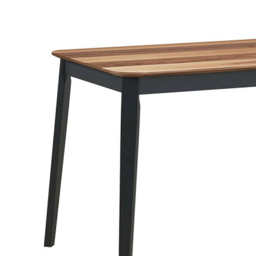 Angle. Pefilos - Mid Century Modern Rectangular Dining Room Table , Counter Height Table, Kitchen Bar Height Table and Chairs for Dining - Brown.