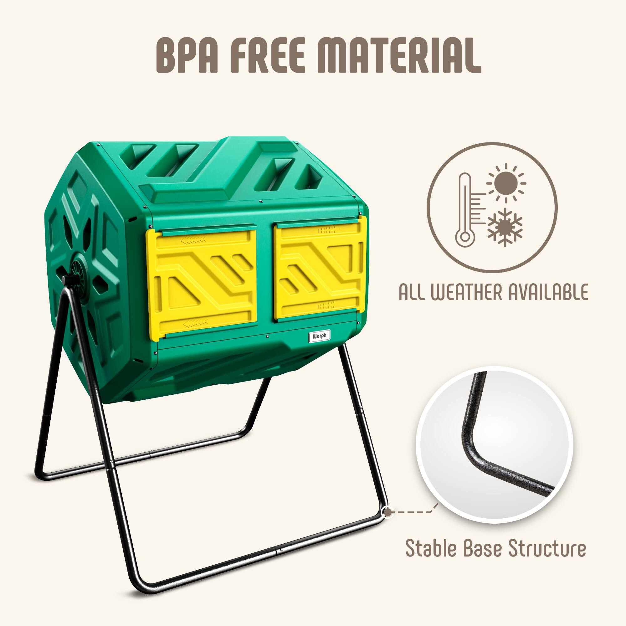 BPA FREE MATERIAL

ALL WEATHER AVAILABLE

Stable Base Structure