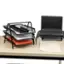 Left. Mind Reader - Mesh Monitor Stand and 3 Tier Paper Organizer - Black.