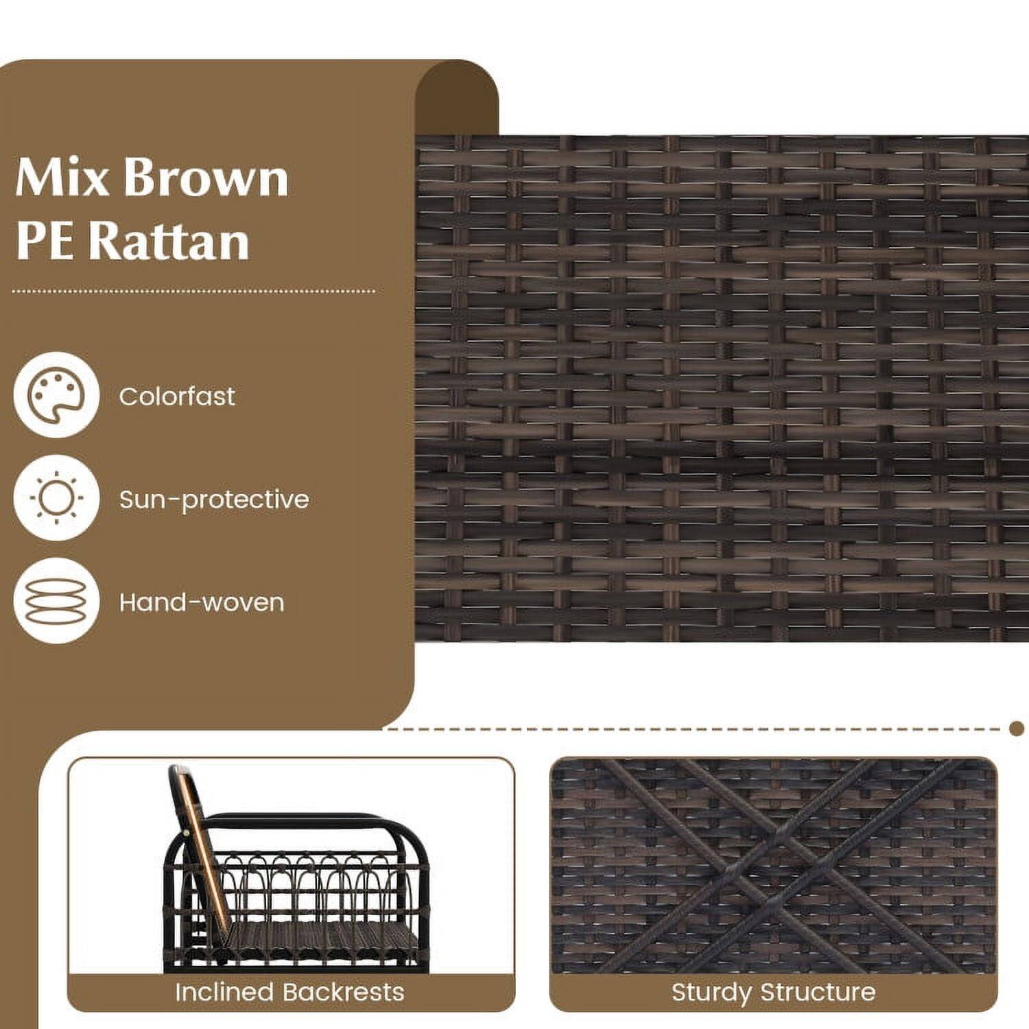 Mix Brown PE Rattan  
- Colorfast  
- Sun-protective  
- Hand-woven  
- Inclined Backrests  
- Sturdy Structure