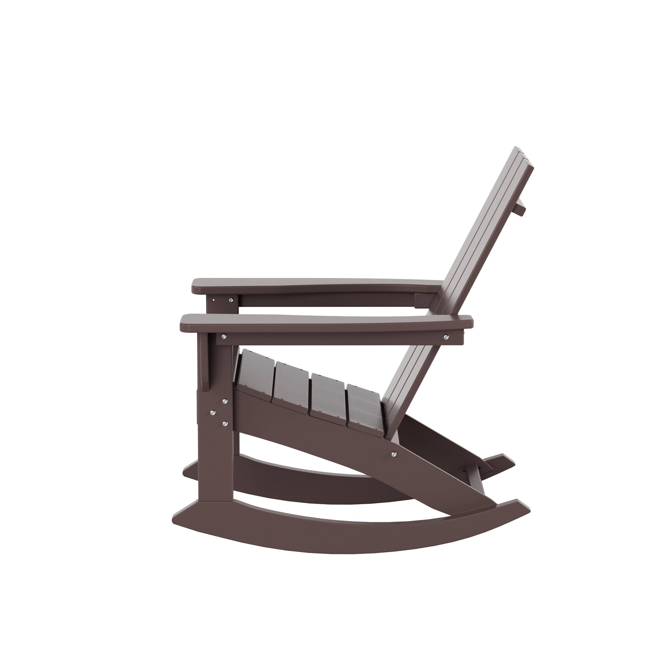 Alt View 4. WestinTrends - WestinTrends Ashore Outdoor Patio Modern Adirondack Rocking Chair - Dark Brown.