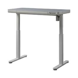 KOWO - 48" Electric Height Adjustable Standing Desk With Tempered Glass Top, - White