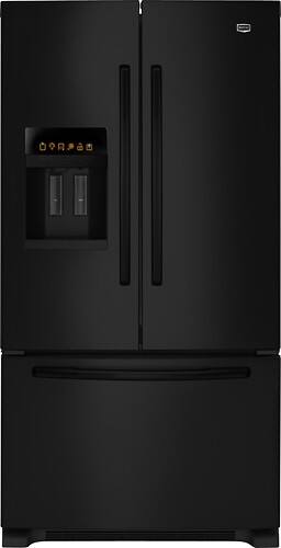 Front Standard. Maytag - Ice2O 25.5 Cu. Ft. French Door Refrigerator with Thru-the-Door Ice and Water - Black.