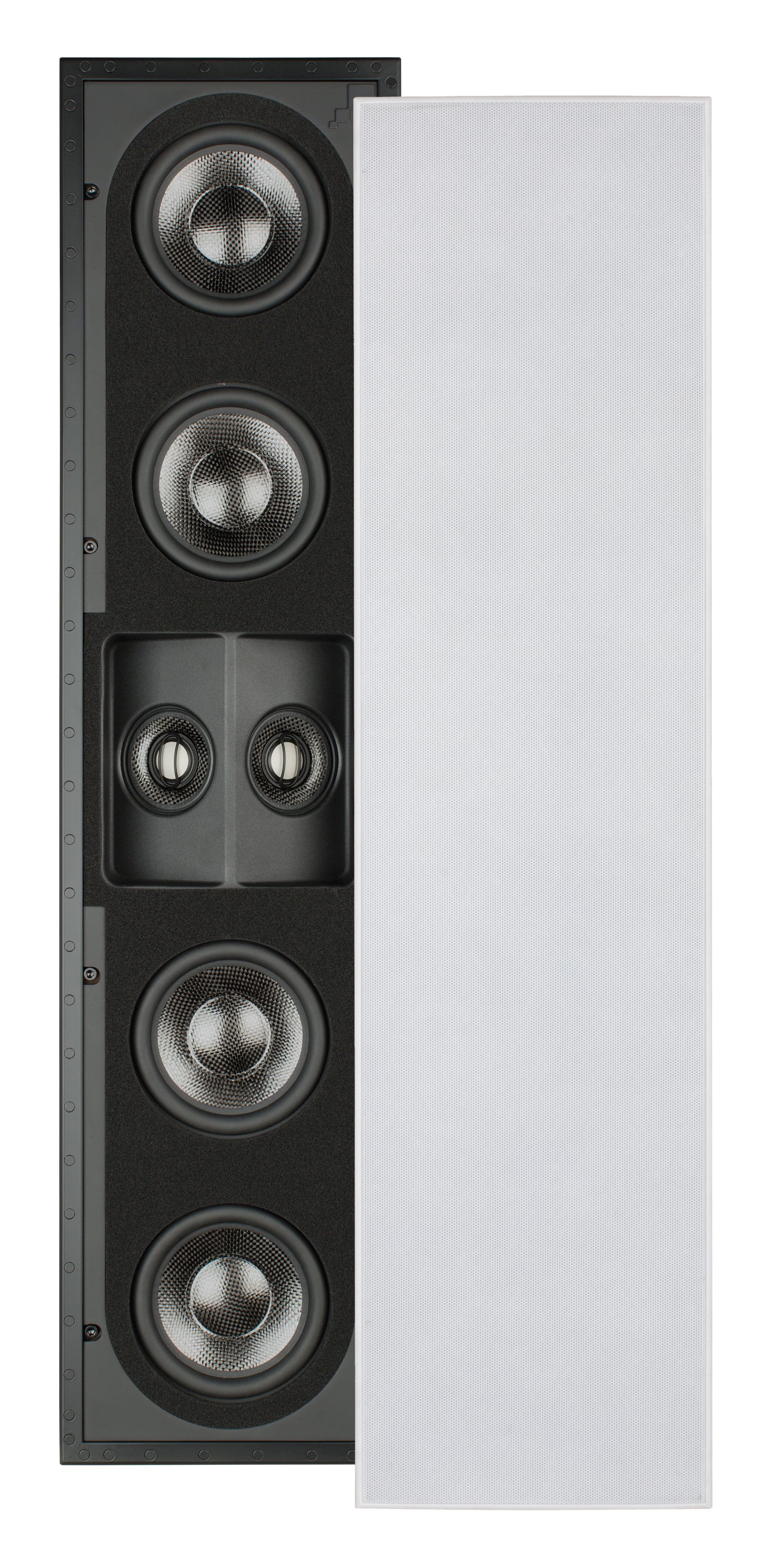 Front. Sonance - R2SUR RECTANGLE SINGLE SPEAKER - Reference 5-1/4" Surround 3-Way In Wall Speaker (Each) - Paintable White.