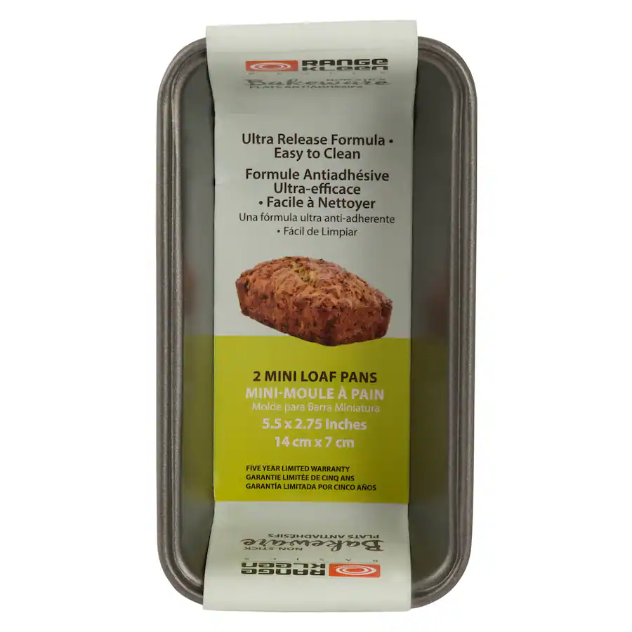 Eluring Range Kleen B10ML 2 Piece Nonstick Mini Loaf Pans, 6 x 3.25 Inch ...