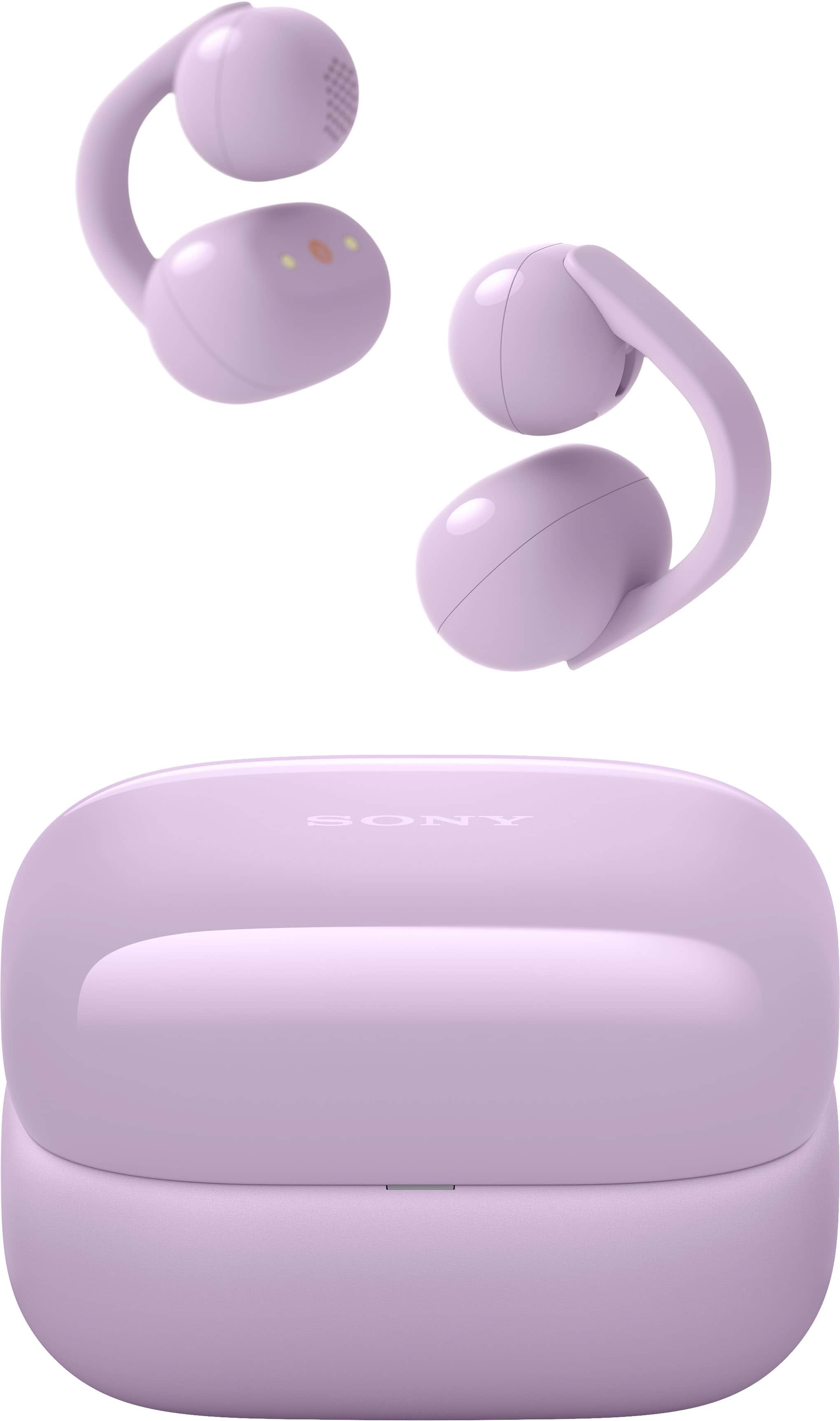 Front. Sony - LinkBuds Clip Truly Wireless Open Earbuds - Lavender.
