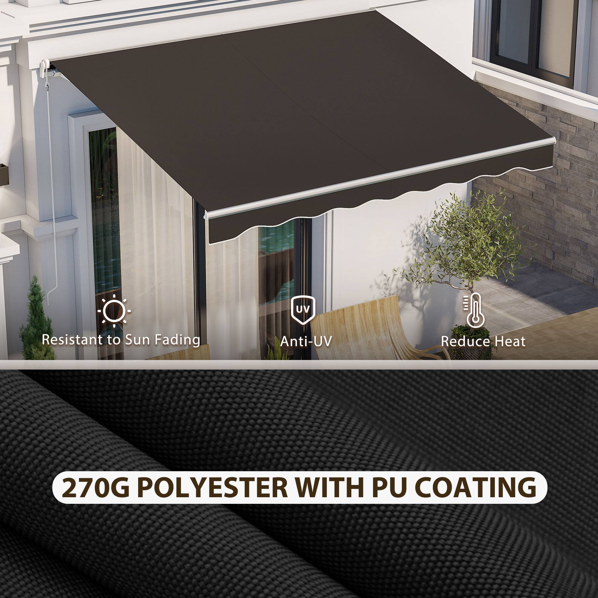 UV Resistant to Sun Fading  
Anti-UV  
Reduce Heat  
270G Polyester with PU Coating
