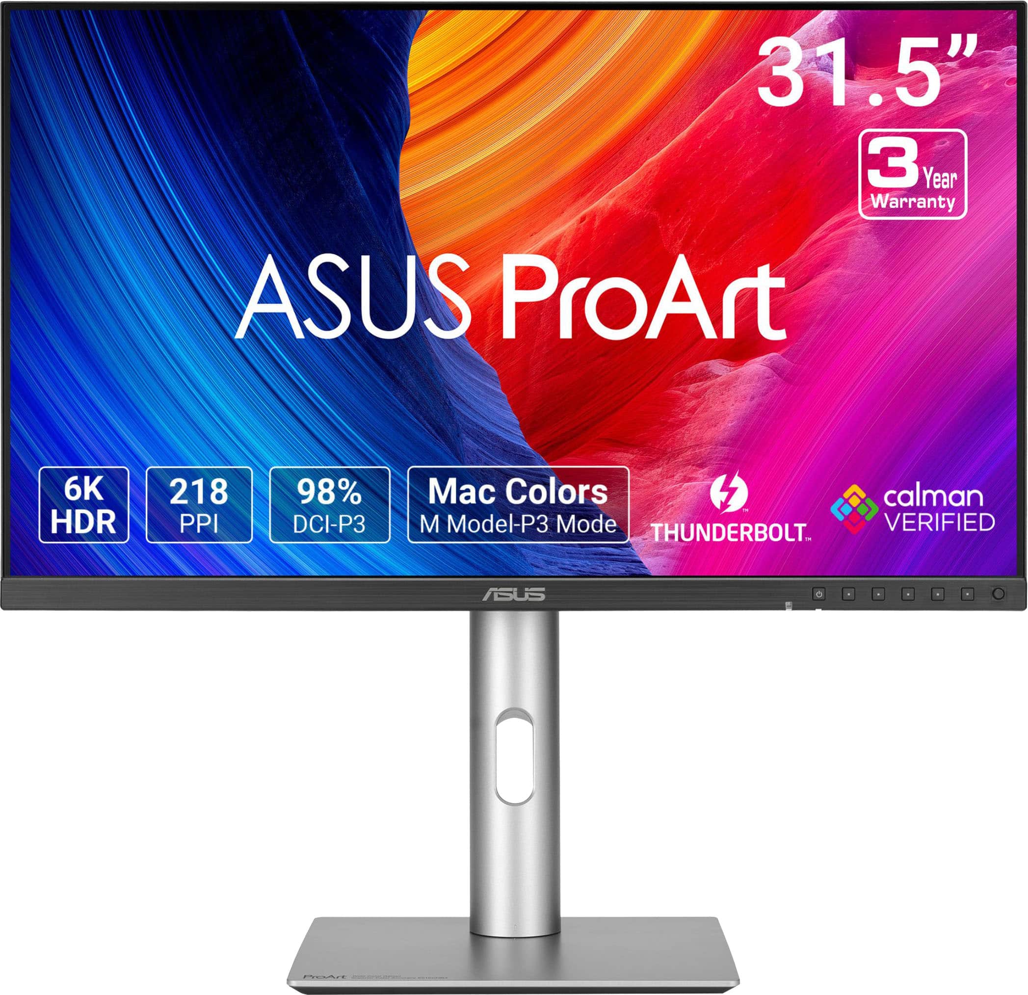 ASUS - ProArt 32" 6K IPS Professional Monitor with HDR 10 (DisplayPort, HDMI) - Black - Front_Zoom