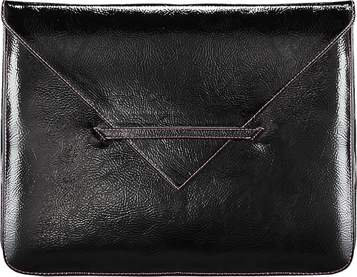 Front. Studio C - Hide N Chic Laptop Sleeve - Black.