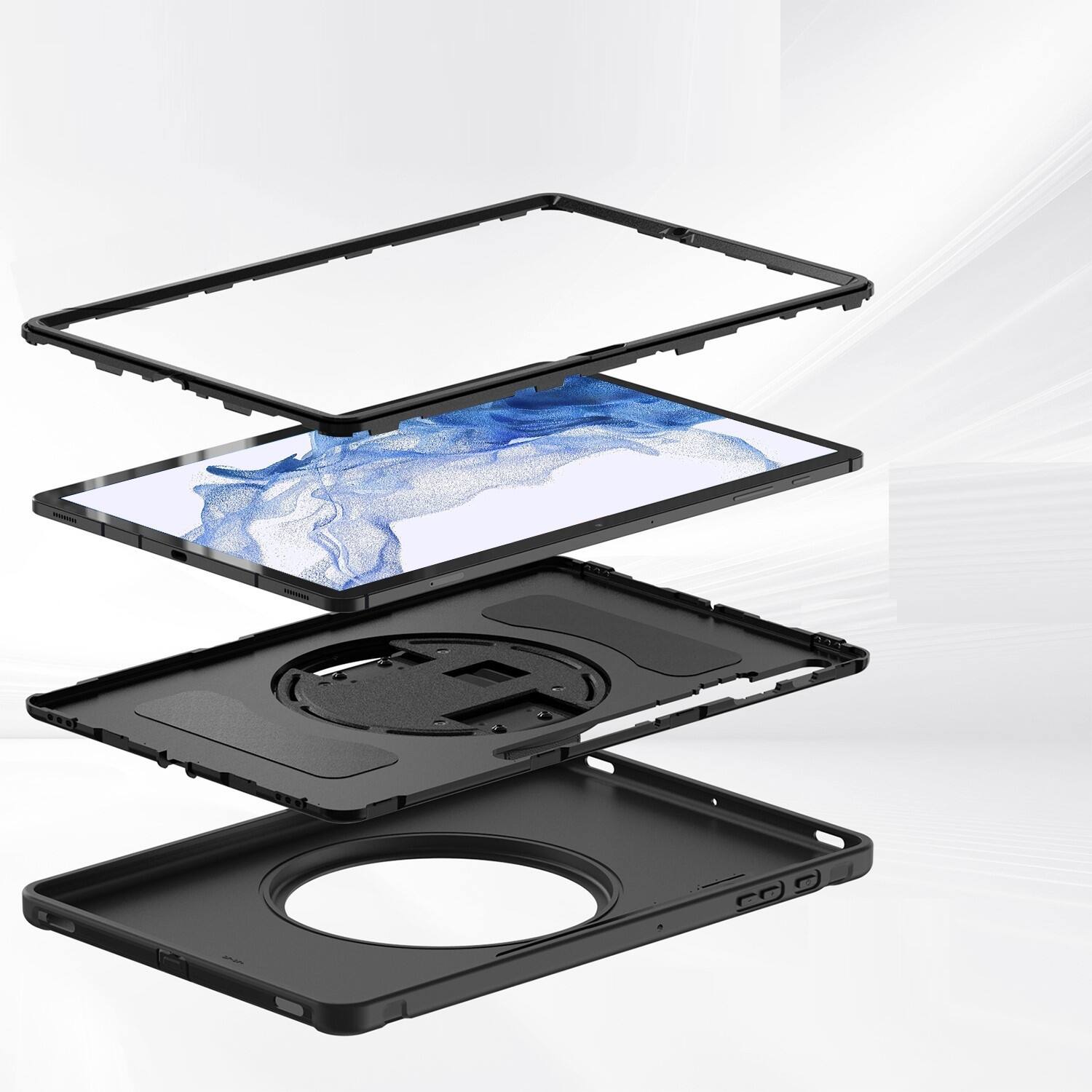 Alt View 18. SaharaCase - PROTECTION Hand Strap Series Case for Samsung Galaxy Tab S8+ - Black.