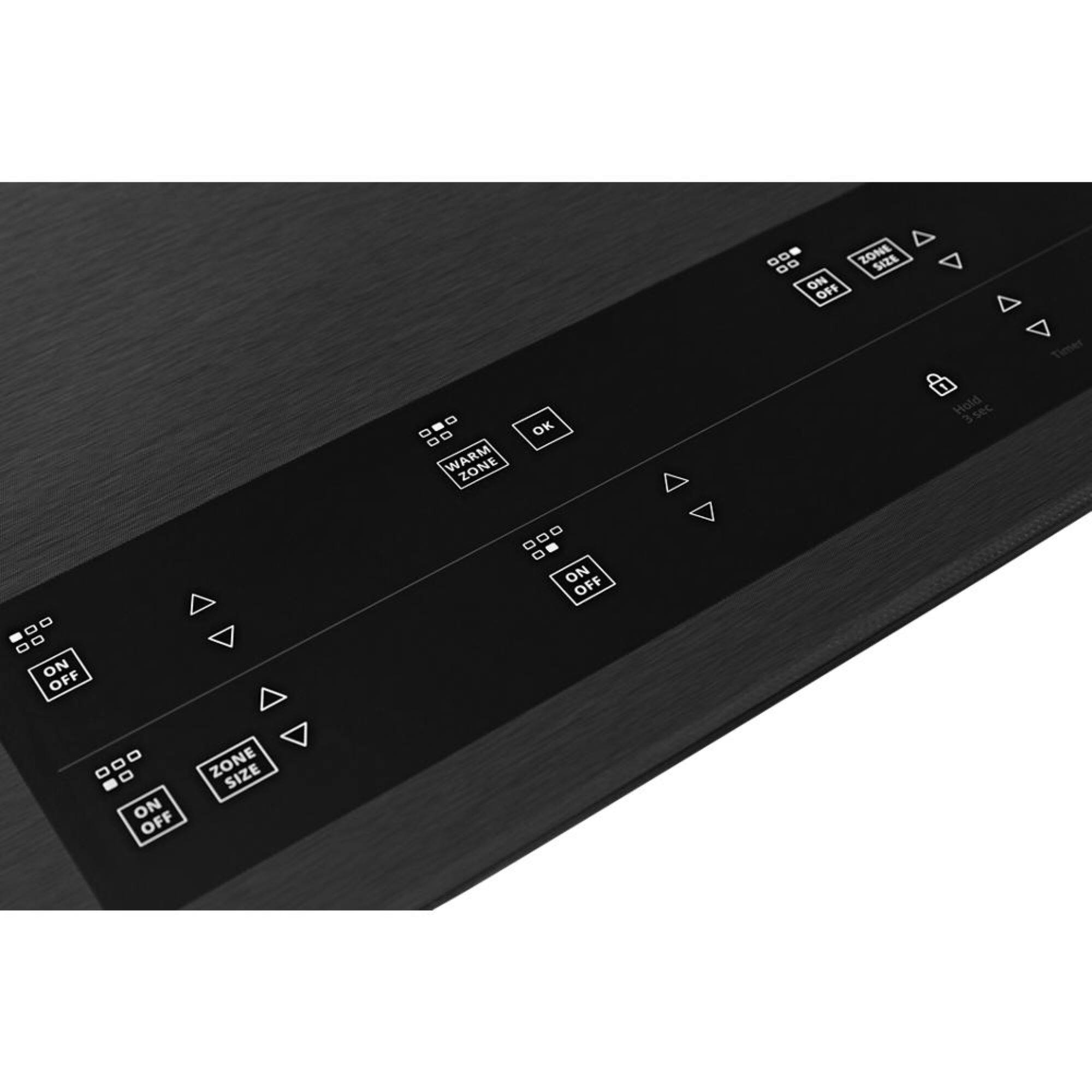 The text on the image reads:

G0 G0 ZONE SIZE ON OFF WARM ZONE OK Hold sec 3 ON OFF ON OFF ZONE SIZE

Corrected text:

G0 G0 ZONE SIZE ON OFF WARM ZONE OK Hold sec 3 ON OFF ON OFF ZONE SIZE