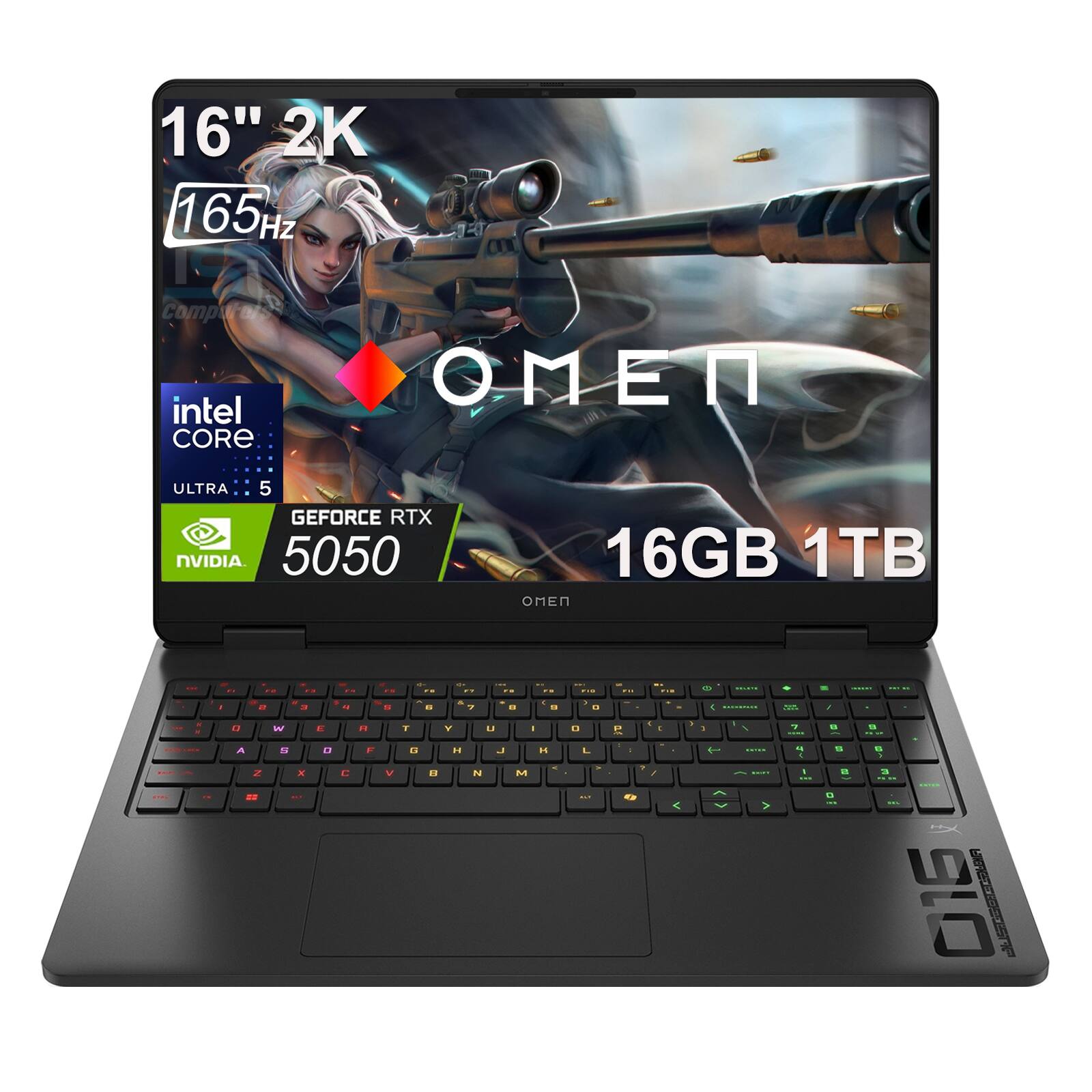 16" 2K 165Hz  
Intel Core i5 Ultra 5  
NVIDIA GeForce RTX 5050  
16GB 1TB  
OMEN
