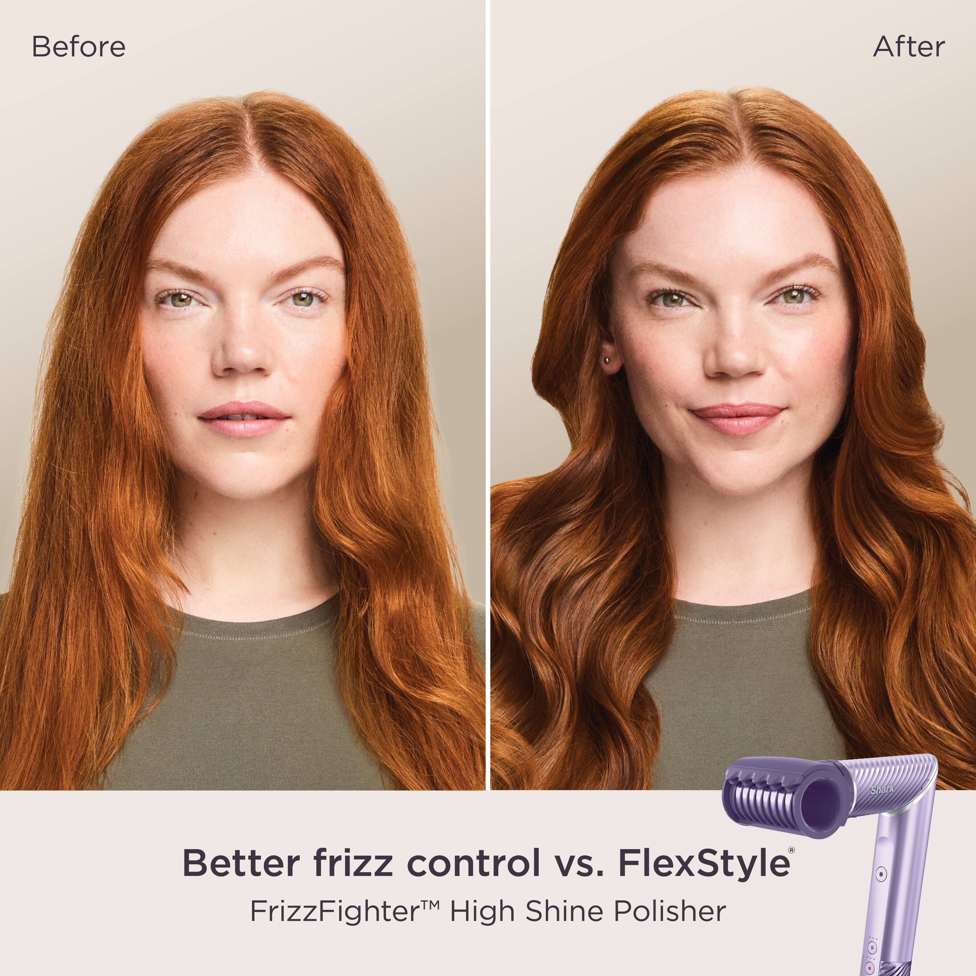 Before  
After  
Better frizz control vs. FlexStyle  
FrizzFighter™ High Shine Polisher