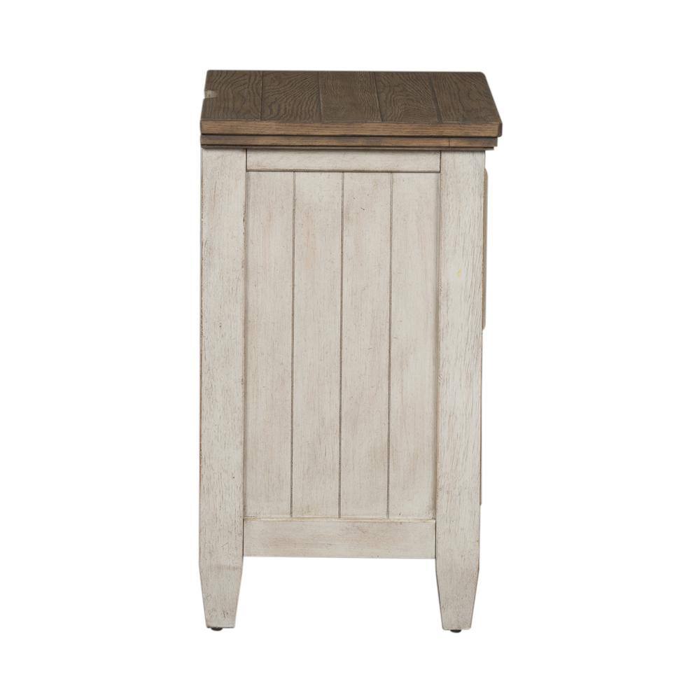 Left. Liberty Furniture Industries - 2 Drawer Night Stand w/ Charging Station - White.