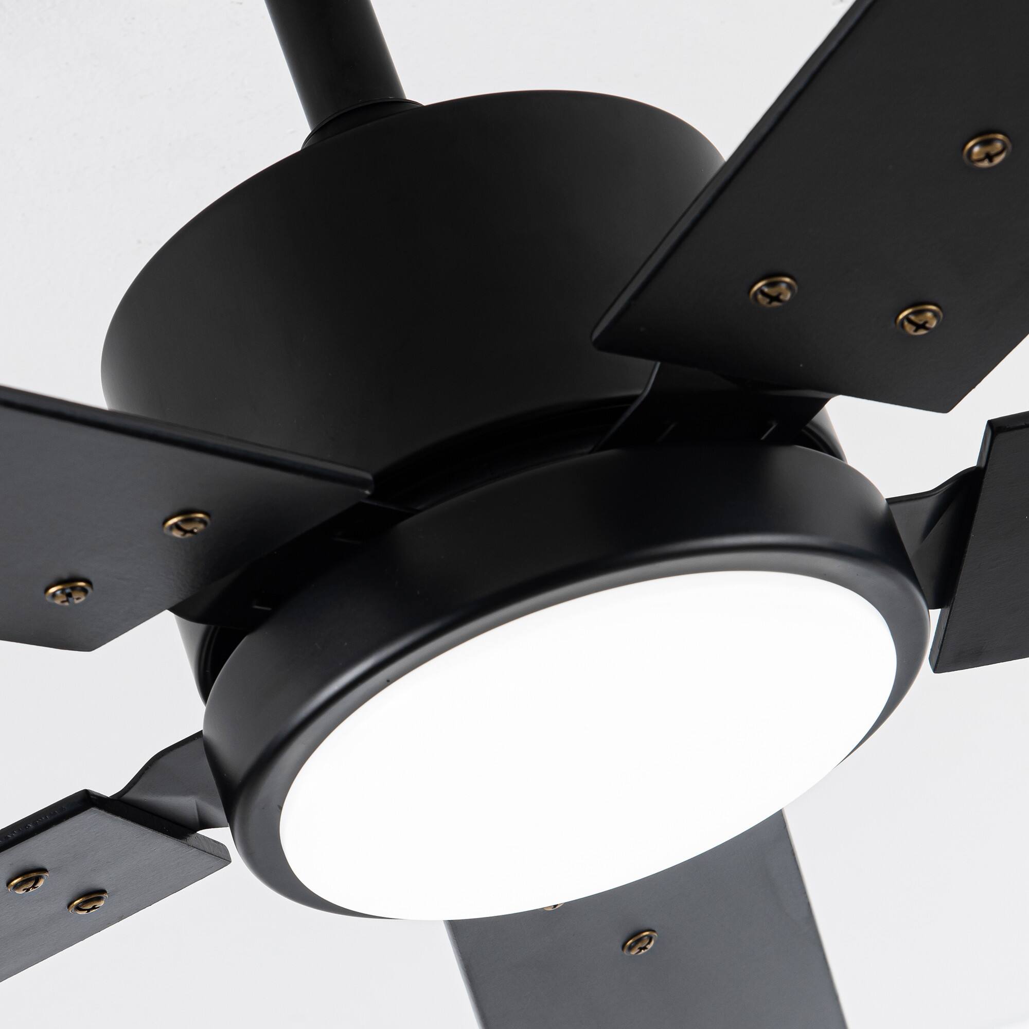 Alt View 9. Vaczon - 52" Modern Black Integrated LED Ceiling Fan with Light and Remote Control and APP Control - Black.