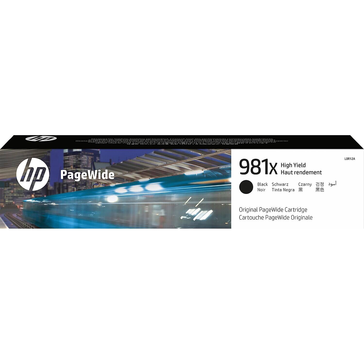 HP PageWide 981x High Yield  
Haut rendement  
Schwarz  
Czarny  
Noir  
Tinta Negra  
Original PageWide Cartridge  
Cartouche PageWide Originale