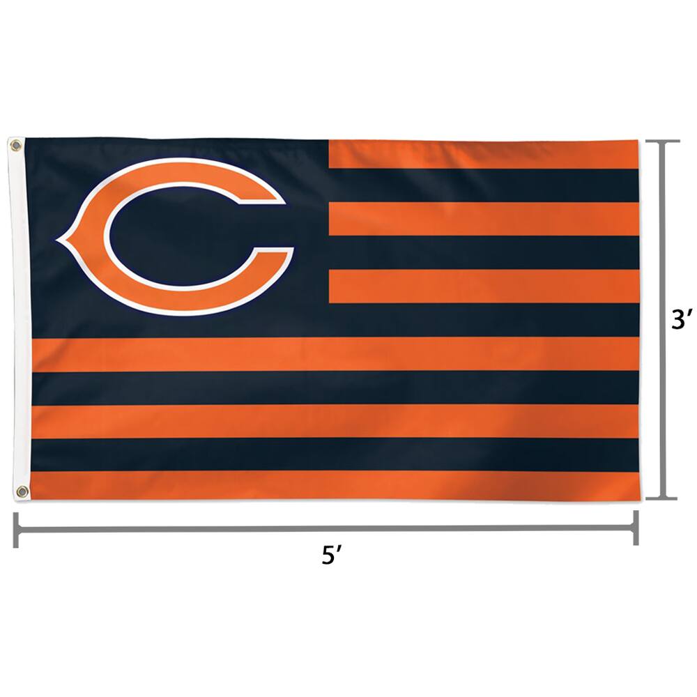 Alt View 1. WinCraft - Chicago Bears 3' x 5' Americana Stars & Stripes Deluxe Flag - Multicolor.