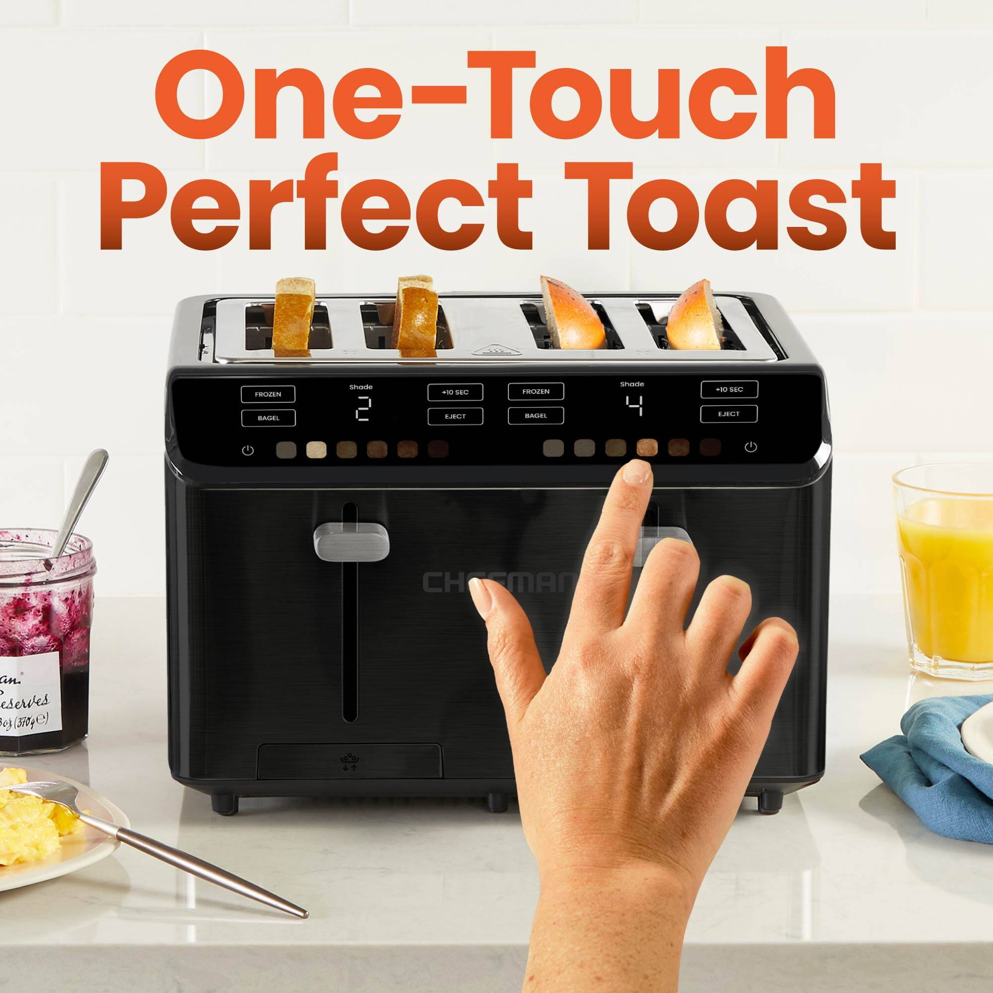 One-Touch Perfect Toast

CHOSMAN

FROZEN BAGEL
Shade 2
+10 SEC
EJECT

FROZEN BAGEL
Shade 4
+10 SEC
EJECT

Jam Preserves
(38g 38g)