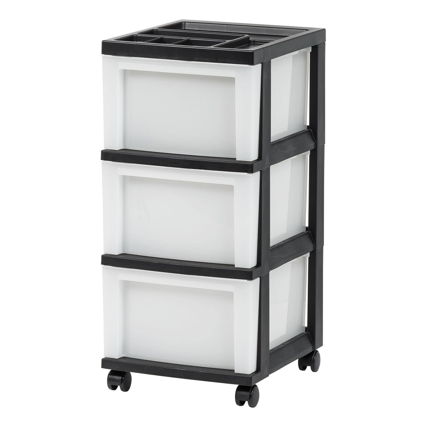 IRIS USA Plastic Rolling Storage Cart with Drawers Black/Pearl - Best Buy