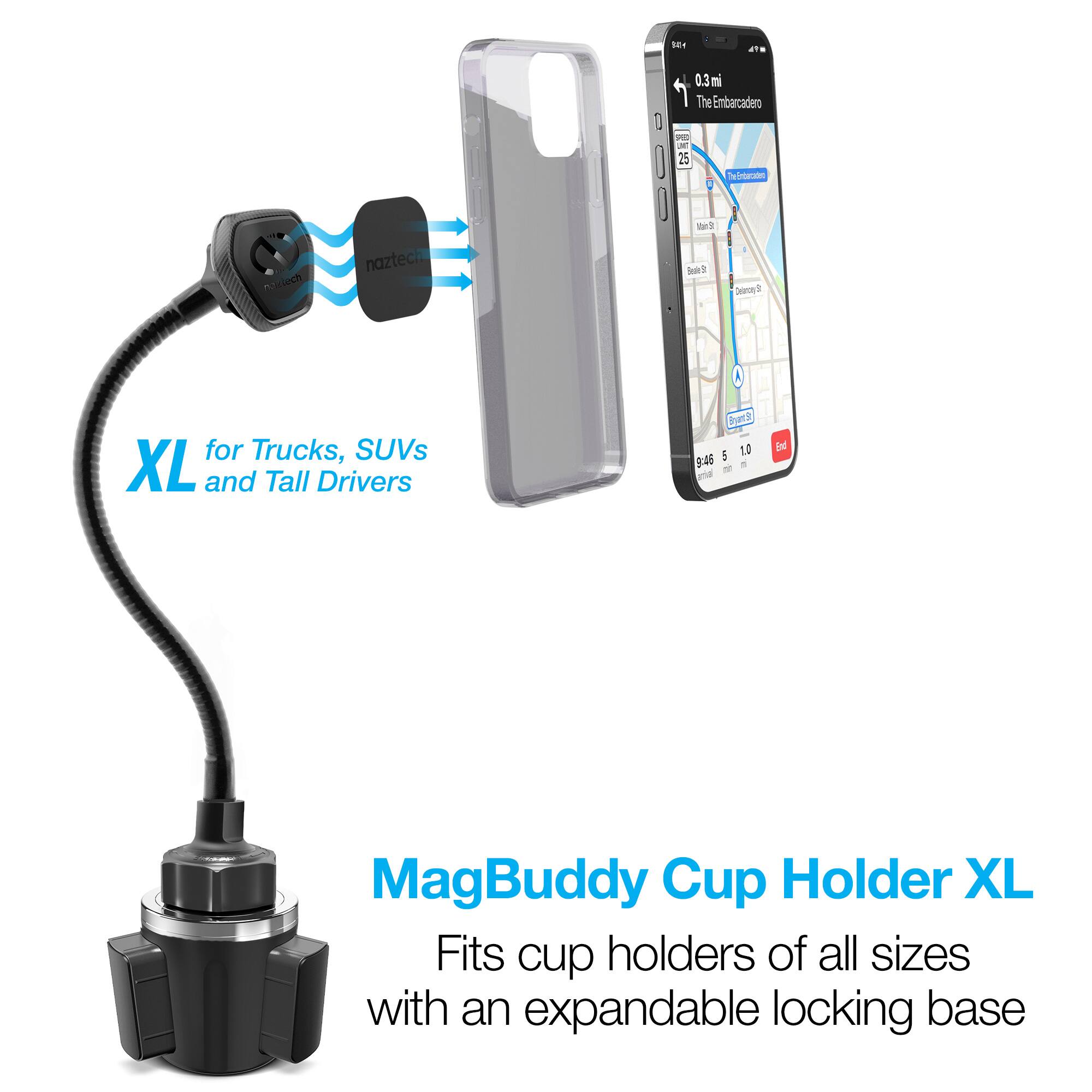 104 Pcluch nazteca 0.3 m The Embarcadero 1 D s 00 Twindacade Ms ke Seon + for Trucks, SUVs XL and Tall Drivers Sats E 1 9:46 - . In MagBuddy Cup Holder XL Fits cup holders of all sizes with an expandable locking base