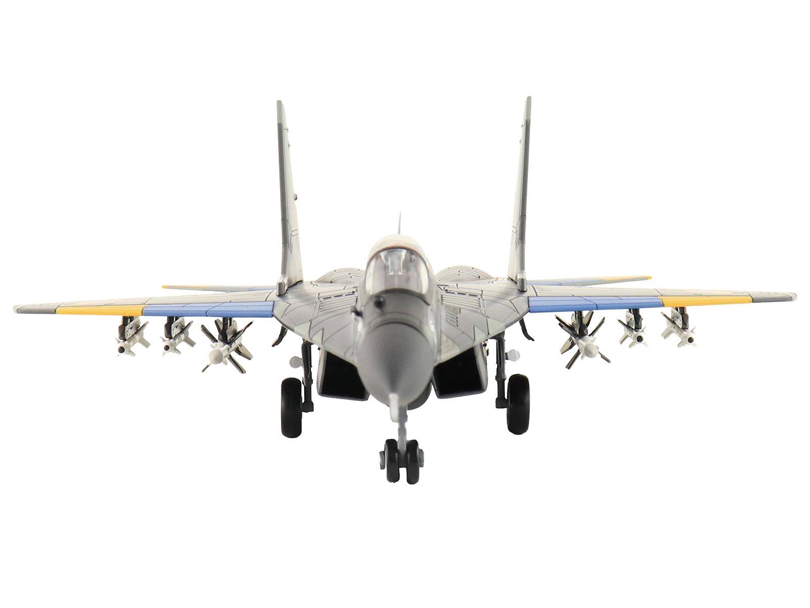 Left. Hobby Master - Mikoyan MiG-29 Fulcrum "Ghost of Kyiv, 40th Tactical Aviation Brigade, Vasylkiv Air Base" 2023 Ukrainian Air Force 1/72 - Multi.