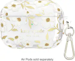 kate spade new york - Protective Case for Apple Airpods Pro 1st and 2nd Generation - Sunshine Floral - Front_Zoom