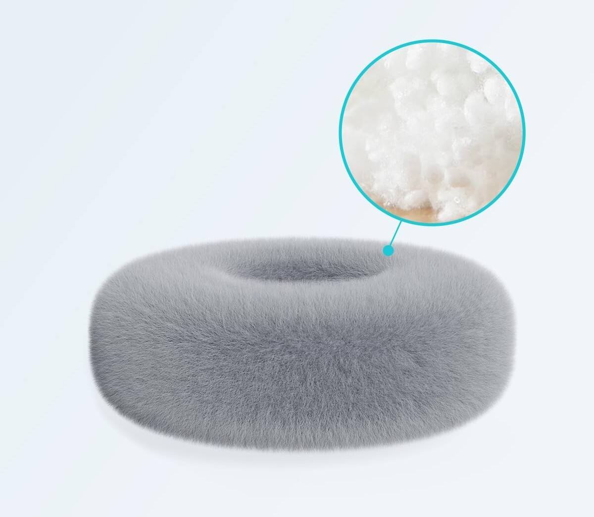 Alt View 3. FINEAK - 360° Adjustable Tablet Pillow Stand with Detachable Bowl - Grey.