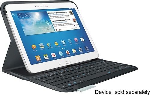  Logitech - Ultrathin Keyboard Folio Case for Samsung Galaxy Tab 3 10.1 - Carbon Black
