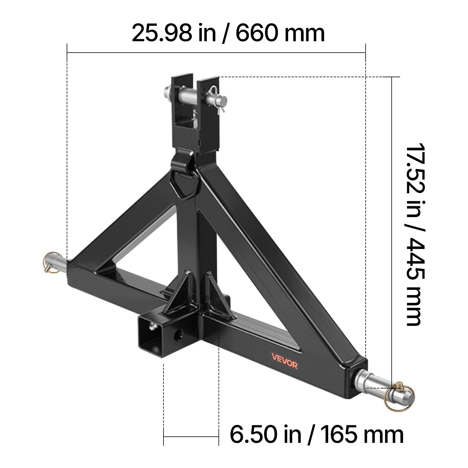 25.98 in / 660 mm  
17.52 in / 445 mm  
6.50 in / 165 mm