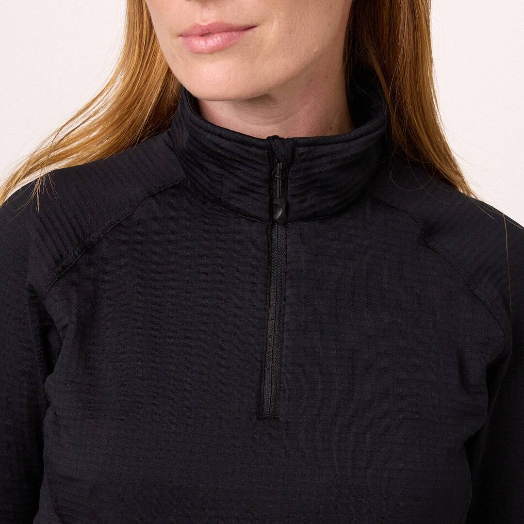 Alt View 4. Mobile Warming - Women's Element Mid-Layer Heated 1/4 Zip LS Shirt - Black.