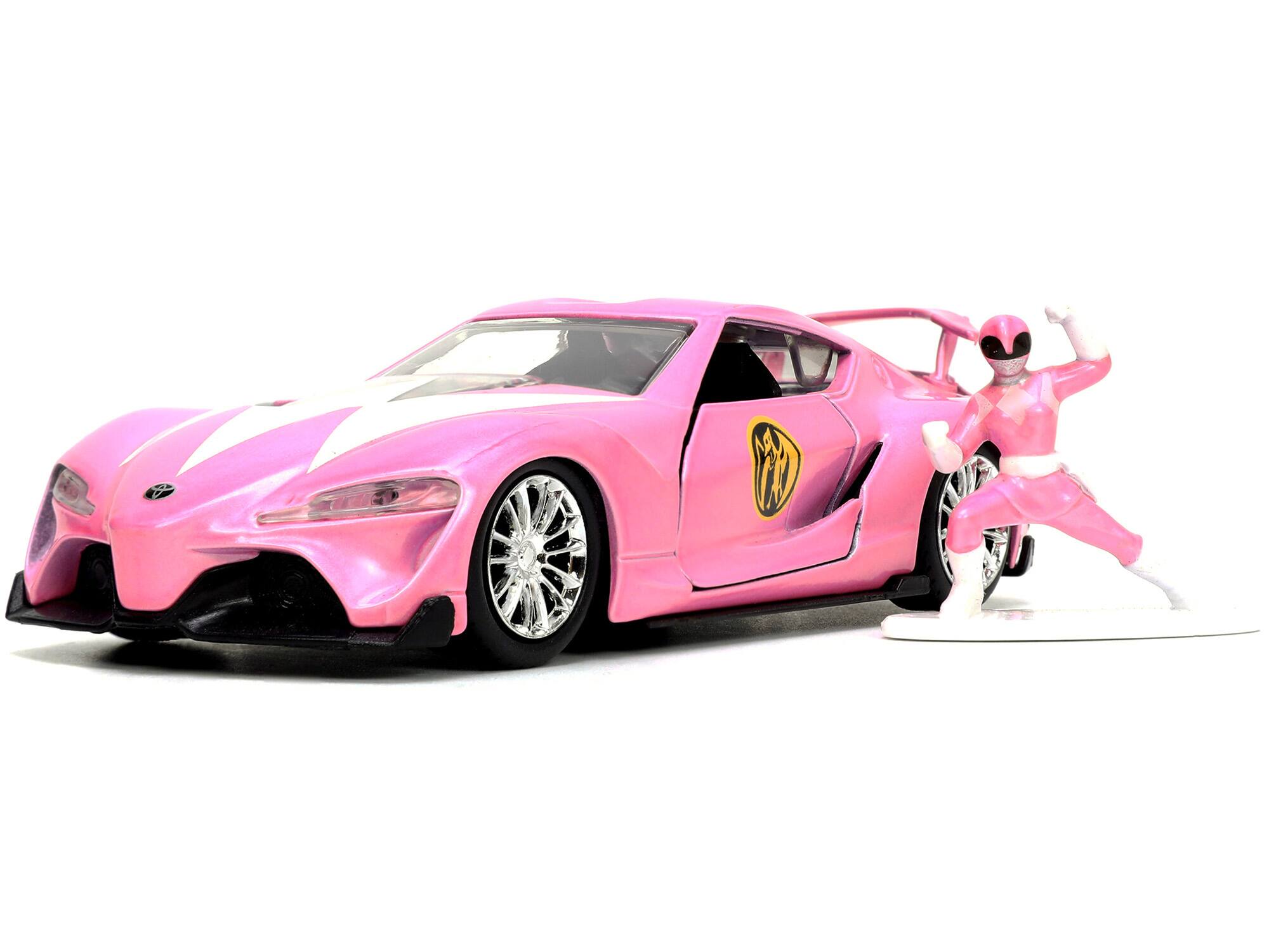 Alt View 5. Jada - Toyota FT-1 Concept Pink Met. and Pink Ranger Figurine "Power Rangers" "Hollywood Rides" 1/32 Model Car by Jada.