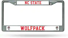 Rico Industries - North Carolina NC State Wolfpack Chrome Metal License Plate Frame - Multi