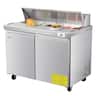 VEVOR - 48"W Commercial Refrigerator, 12.5 Cu. Ft Sandwich Prep Refrigerated Table, Mega Top Food Prep Fridge - Silver