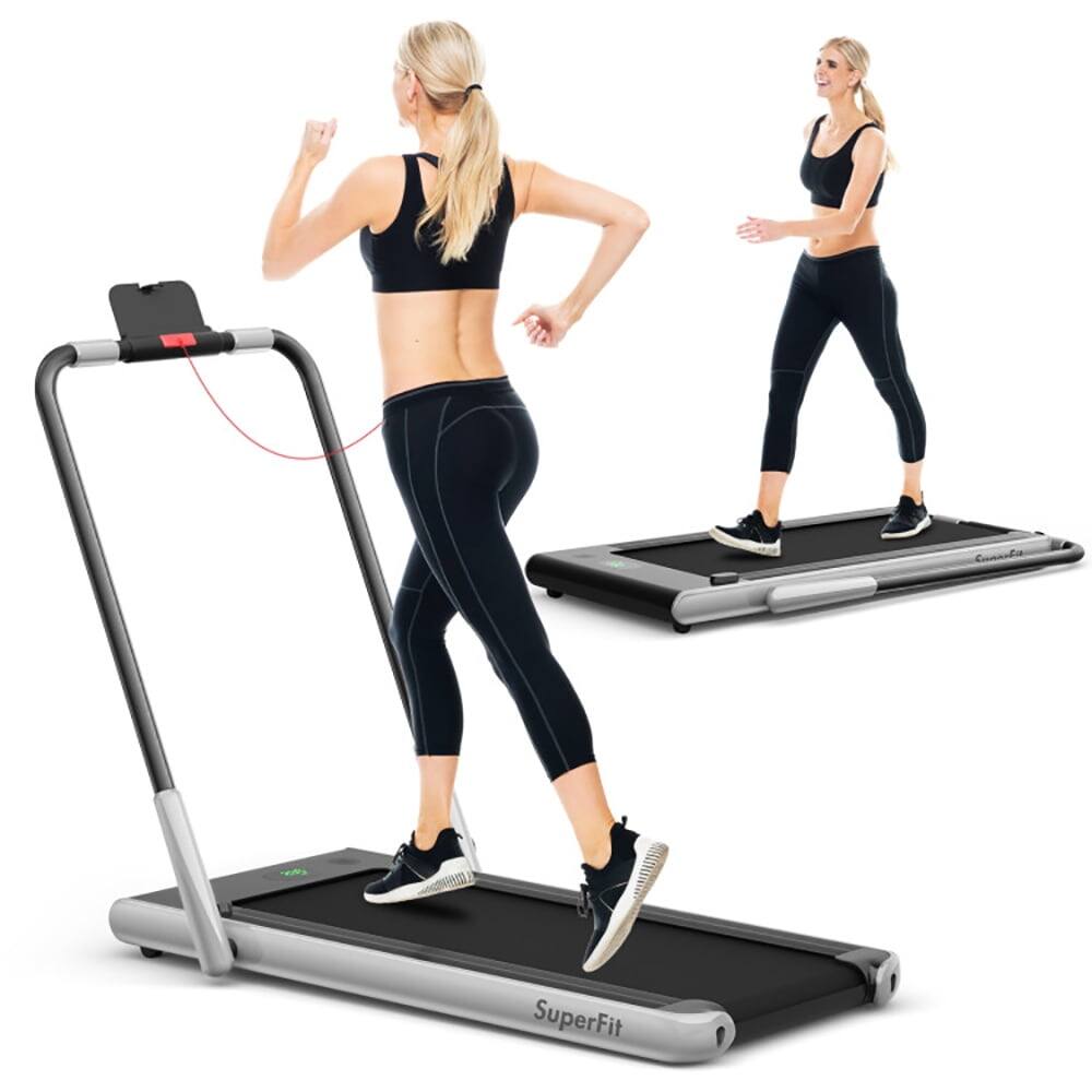 Angle. Kadyn - Electric Treadmill, Walking Jogging Machine,2-in-1 Folding Treadmill with Remote Control and LED Display-Silver - Black.